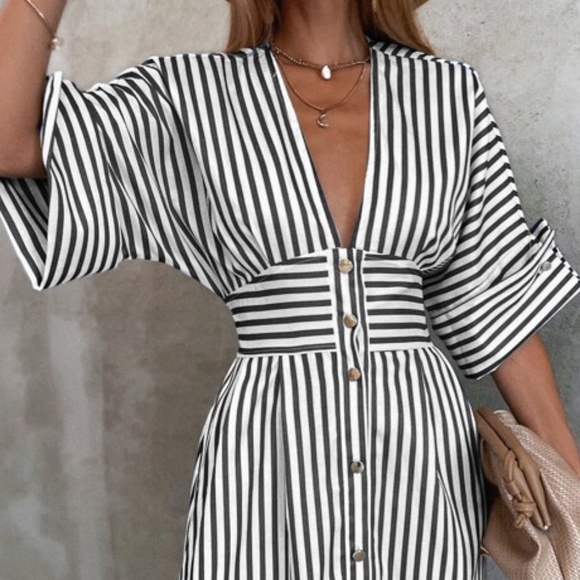 BellanBlue Black and White Striped Maxi Dress - Picture 4 of 6